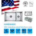 Stainless Steel Undermount Sink High Quality Double Bowls Undermount Brushed Kitchen Sink Manufactory